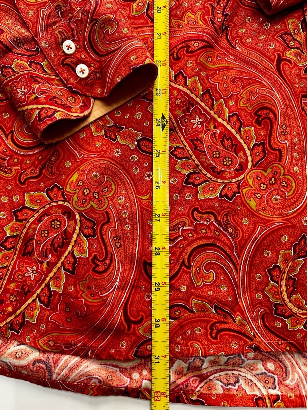 Tommy Hilfiger Orange Paisley Button-Down Shirt - Picture 5 of 7
